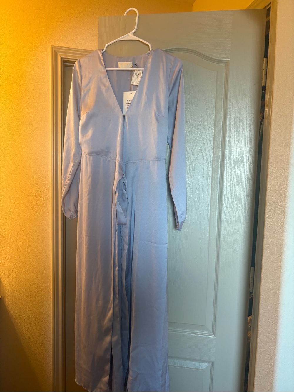 Lavender Long Sleeve V-Neck Maxi Dress by TJD - bought from Neiman Marcus